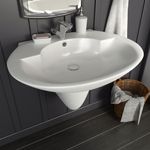 Casa si Gradina - Sanitare - Lavoar baie si accesorii - Lavoare si piedestale - Chiuveta ceramica montata pe perete, alb, 690x520x210 mm - Infinity.ro