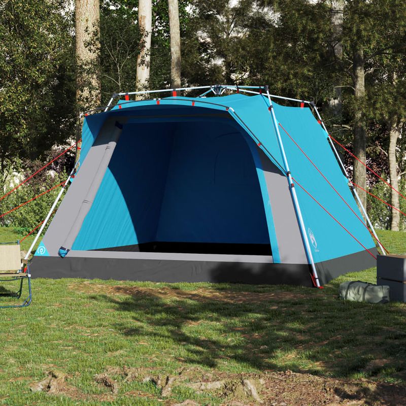 Sport si Outdoor - Camping - Corturi camping - Cort de camping cabana 4 persoane albastru cu eliberare rapida - Infinity.ro