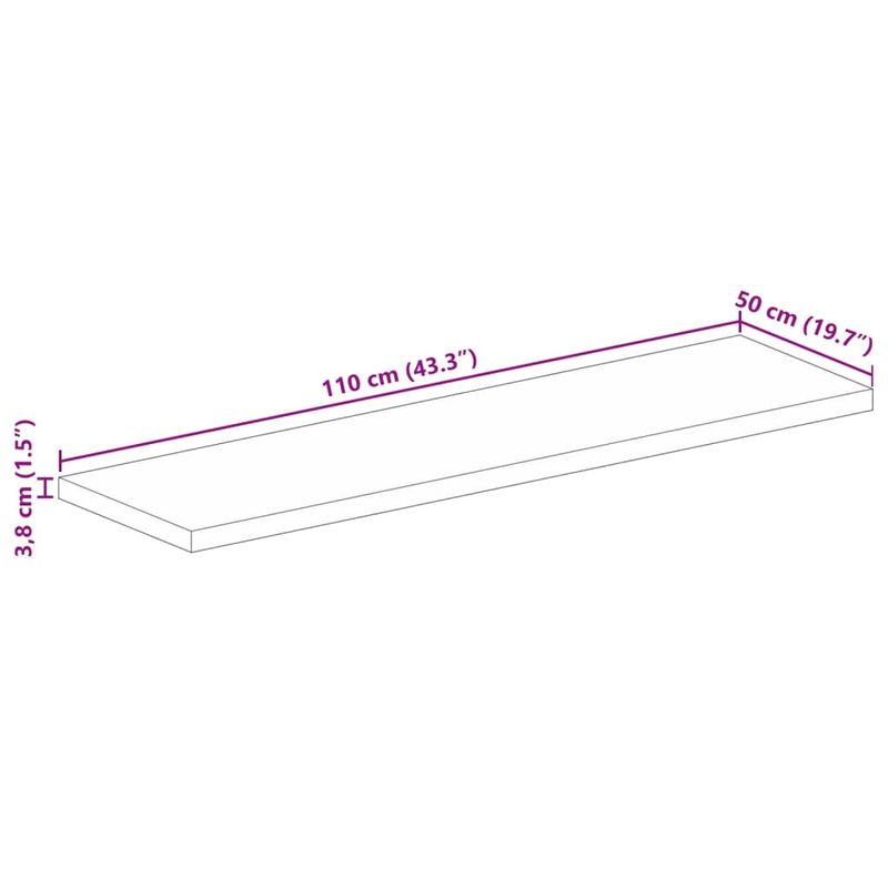 Casa si Gradina - Mobilier - Feronerie si accesorii mobila - Blat masa, 110x50x3,8 cm, dreptunghiular, lemn masiv de mango (finisaj stejar) - Infinity.ro