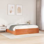 Casa si Gradina - Mobilier - Paturi si accesorii - Paturi - Cadru de pat, maro ceruit, 200x200 cm, lemn masiv de pin - Infinity.ro