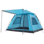 Sport si Outdoor - Camping - Corturi camping - Cort de camping cupola 5 persoane, setare rapida, albastru - Infinity.ro