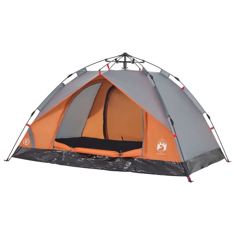 Sport si Outdoor - Camping - Corturi camping - Cort camping cupola 2 persoane, gri/portocaliu, setare rapida - Infinity.ro