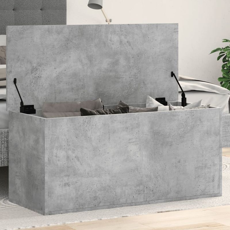 Casa si Gradina - Mobilier - Organizare si depozitare - Cutii depozitare - Cutie de depozitare, gri beton, 100x42x46 cm, lemn prelucrat - Infinity.ro