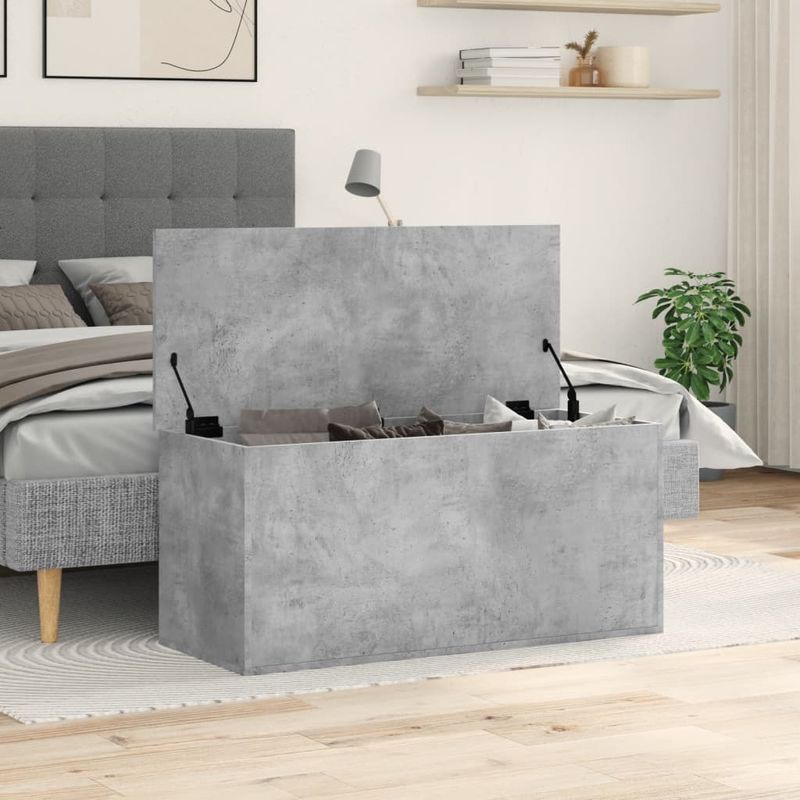 Casa si Gradina - Mobilier - Organizare si depozitare - Cutii depozitare - Cutie de depozitare, gri beton, 100x42x46 cm, lemn prelucrat - Infinity.ro