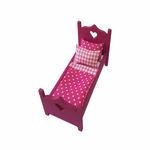 Jucarii, Copii si Bebe - Jucarii si jocuri - Jucarii & jocuri educative - Jucarii interactive - Jucarie din lemn pat cu inimioare, Putty, Hand Made, Roz - Infinity.ro