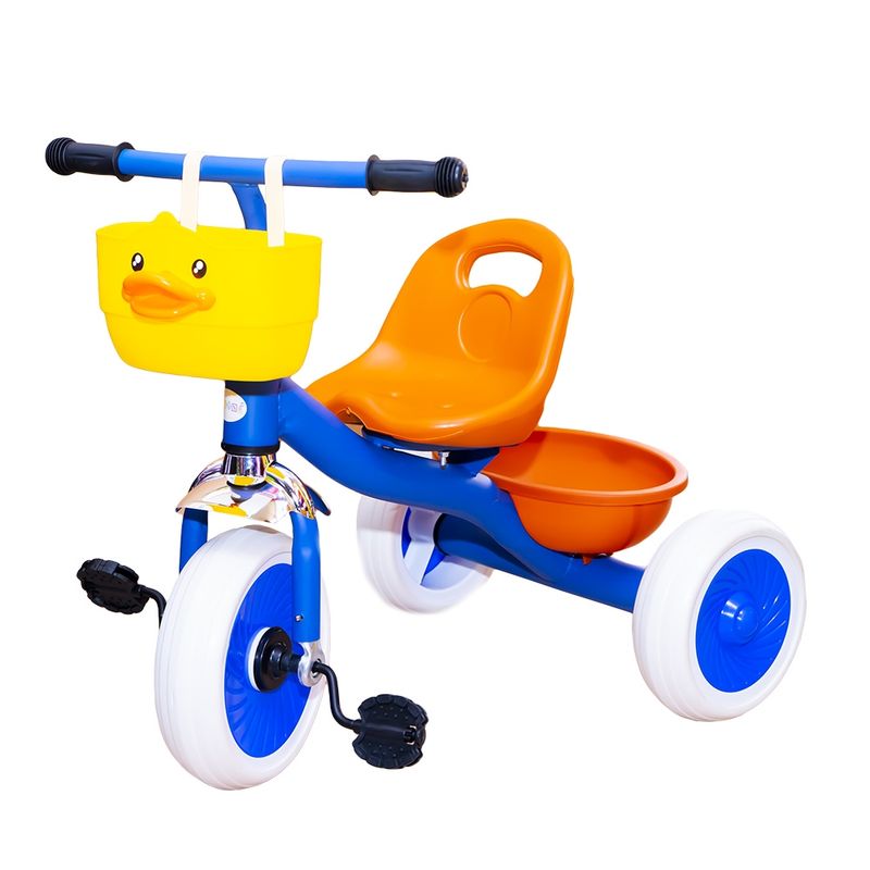 Jucarii, Copii si Bebe - Jucarii si jocuri - Jucarii de exterior - Triciclete - Tricicleta Go Kart S-OMQ185 Ratusca, cu pedale,cosulet,pentru copii ,2-4 ani,culoare multicolor - Infinity.ro