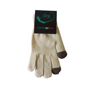Manusi Glove Workshop din lana pentru Touchscreen, Unisex, Alb/Crem