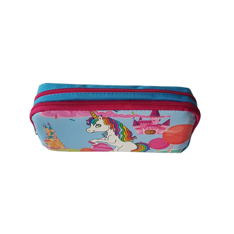 Carti si Birotica - Rechizite - Penare - Penar cu desen UNICORN, 2 fermoare 10 x 21 x 7 cm - Infinity.ro