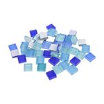 Jucarii, Copii si Bebe - Jucarii si jocuri - Jucarii & jocuri educative - Seturi de artizanat - Set 35 pietre decorative de mozaic din sticla Crisalida, 10 x 10 mm, Albastru - Infinity.ro