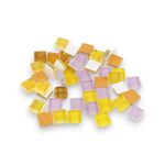 Jucarii, Copii si Bebe - Jucarii si jocuri - Jucarii & jocuri educative - Seturi de artizanat - Set 35 pietre decorative de mozaic din sticla Crisalida, 10 x 10 mm, Mov si galben - Infinity.ro