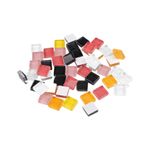 Jucarii, Copii si Bebe - Jucarii si jocuri - Jucarii & jocuri educative - Seturi de artizanat - Set 35 pietre decorative de mozaic din sticla Crisalida, 10 x 10 mm, Negru si roz - Infinity.ro