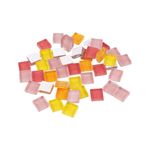 Jucarii, Copii si Bebe - Jucarii si jocuri - Jucarii & jocuri educative - Seturi de artizanat - Set 35 pietre decorative de mozaic din sticla Crisalida, 10 x 10 mm, Roz pudrat si galben - Infinity.ro