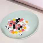 Jucarii, Copii si Bebe - Jucarii si jocuri - Jucarii & jocuri educative - Seturi de artizanat - Set 35 pietre decorative de mozaic din sticla Crisalida, 10 x 10 mm, Negru si roz - Infinity.ro