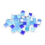 Jucarii, Copii si Bebe - Jucarii si jocuri - Jucarii & jocuri educative - Seturi de artizanat - Set 35 pietre decorative de mozaic din sticla Crisalida, 10 x 10 mm, Albastru - Infinity.ro