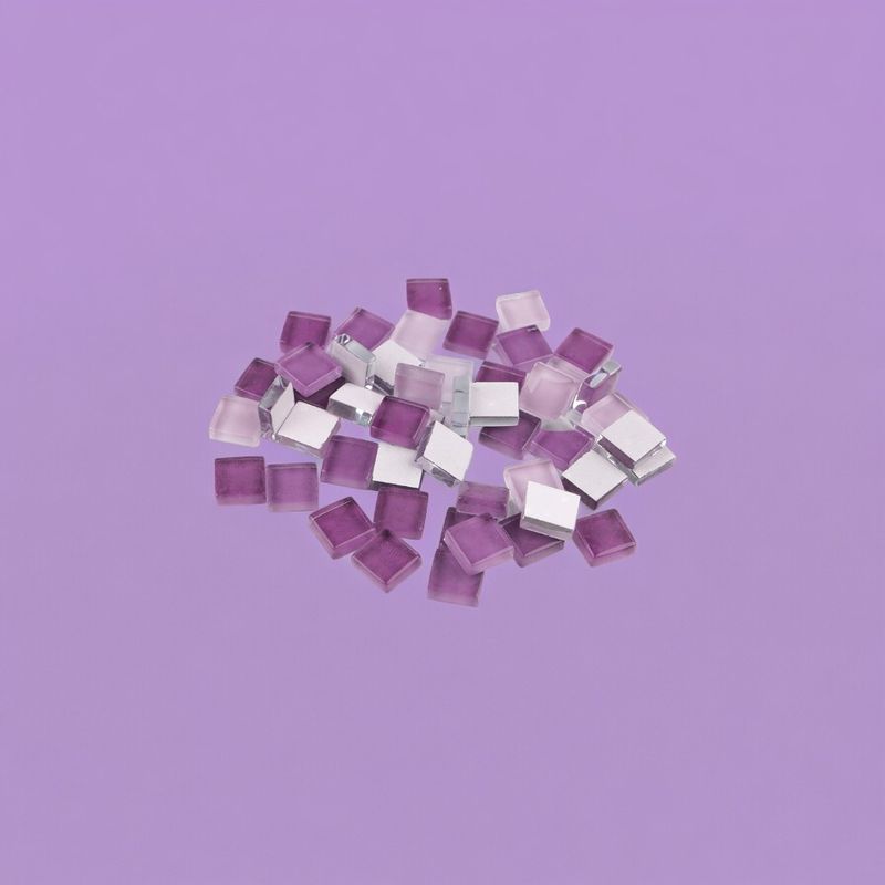 Jucarii, Copii si Bebe - Jucarii si jocuri - Jucarii & jocuri educative - Seturi de artizanat - Set 35 pietre decorative de mozaic din sticla Crisalida, 10 x 10 mm, Violet - Infinity.ro