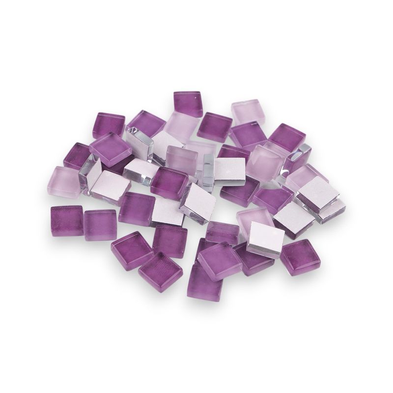 Jucarii, Copii si Bebe - Jucarii si jocuri - Jucarii & jocuri educative - Seturi de artizanat - Set 35 pietre decorative de mozaic din sticla Crisalida, 10 x 10 mm, Violet - Infinity.ro