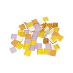Jucarii, Copii si Bebe - Jucarii si jocuri - Jucarii & jocuri educative - Seturi de artizanat - Set 35 pietre decorative de mozaic din sticla Crisalida, 10 x 10 mm, Mov si galben - Infinity.ro
