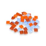 Jucarii, Copii si Bebe - Jucarii si jocuri - Jucarii & jocuri educative - Seturi de artizanat - Set 35 pietre decorative de mozaic din sticla Crisalida, 10 x 10 mm, Portocaliu si albastru - Infinity.ro