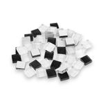Jucarii, Copii si Bebe - Jucarii si jocuri - Jucarii & jocuri educative - Seturi de artizanat - Set 35 pietre decorative de mozaic din sticla Crisalida, 10 x 10 mm, Negru si transparent - Infinity.ro