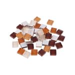 Jucarii, Copii si Bebe - Jucarii si jocuri - Jucarii & jocuri educative - Seturi de artizanat - Set 35 pietre decorative de mozaic din sticla Crisalida, 10 x 10 mm, Maro - Infinity.ro