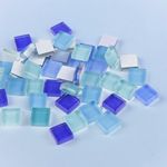 Jucarii, Copii si Bebe - Jucarii si jocuri - Jucarii & jocuri educative - Seturi de artizanat - Set 35 pietre decorative de mozaic din sticla Crisalida, 10 x 10 mm, Albastru - Infinity.ro