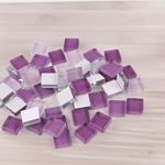 Jucarii, Copii si Bebe - Jucarii si jocuri - Jucarii & jocuri educative - Seturi de artizanat - Set 35 pietre decorative de mozaic din sticla Crisalida, 10 x 10 mm, Violet - Infinity.ro
