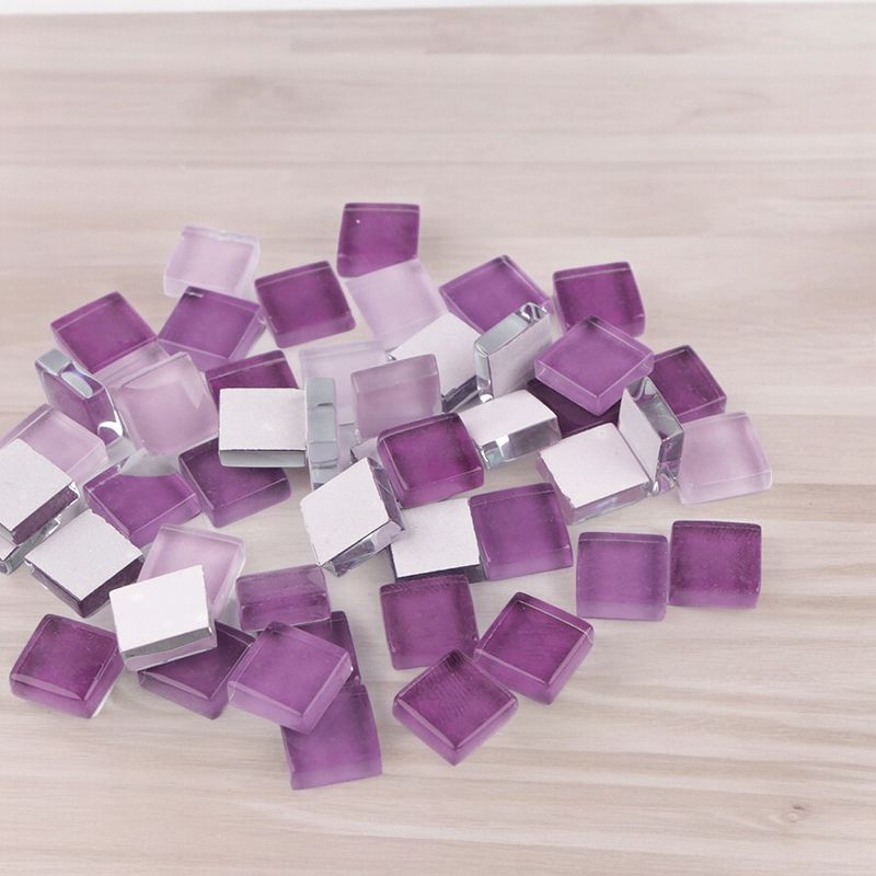 Jucarii, Copii si Bebe - Jucarii si jocuri - Jucarii & jocuri educative - Seturi de artizanat - Set 35 pietre decorative de mozaic din sticla Crisalida, 10 x 10 mm, Violet - Infinity.ro