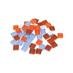 Jucarii, Copii si Bebe - Jucarii si jocuri - Jucarii & jocuri educative - Seturi de artizanat - Set 35 pietre decorative de mozaic din sticla Crisalida, 10 x 10 mm, Portocaliu si albastru - Infinity.ro