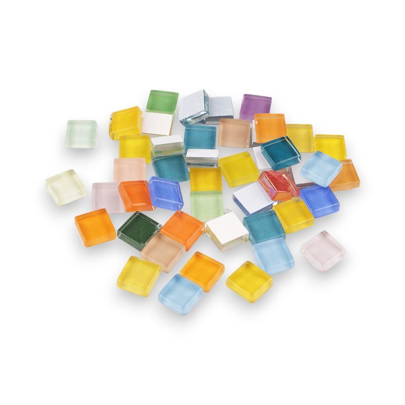 Jucarii, Copii si Bebe - Jucarii si jocuri - Jucarii & jocuri educative - Seturi de artizanat - Set 35 pietre decorative de mozaic din sticla Crisalida, 10 x 10 mm, Multicolor - Infinity.ro