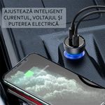 Laptop, Telefoane si Tablete - Telefoane mobile si accesorii - Accesorii Telefoane - Incarcatoare telefoane - Incarcator Auto Type-C PD65W, USB QC4.0 - Baseus (CCKX-C0G) - Transparent - Infinity.ro