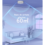Casa si Gradina - Electrice - Smart Home - Centrale si module smart home - Detector de Fum ambrasmart Wireless pe Baterii, Aplicatie Tuya, Autonom, 85 dB, Alb, Detectare Avansata a Fumului - Infinity.ro