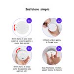 Casa si Gradina - Electrice - Smart Home - Centrale si module smart home - Detector de Fum ambrasmart Wireless pe Baterii, Aplicatie Tuya, Autonom, 85 dB, Alb, Detectare Avansata a Fumului - Infinity.ro