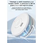Casa si Gradina - Electrice - Smart Home - Centrale si module smart home - Detector de Fum ambrasmart Wireless pe Baterii, Aplicatie Tuya, Autonom, 85 dB, Alb, Detectare Avansata a Fumului - Infinity.ro