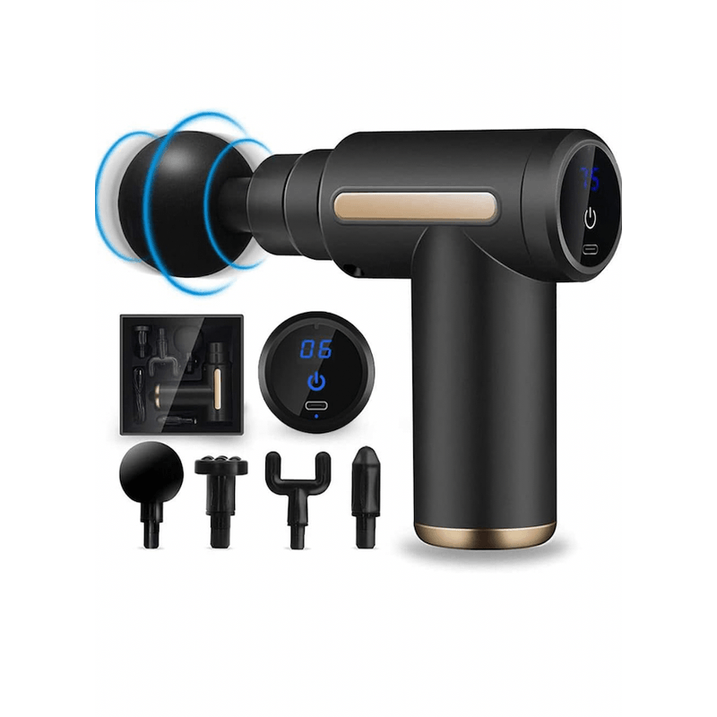 Ingrijire personala si Cosmetice - Sanatate si wellness - Articole wellness - Aparate si dispozitive de masaj - Aparat de masaj, 4 Capete Incluse, Pentru Gat, Spate, Maini, Picioare, Anti Celulita, Cu Motor Silentios, Negru, LCD - Infinity.ro