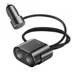 Laptop, Telefoane si Tablete - Telefoane mobile si accesorii - Accesorii Telefoane - Incarcatoare telefoane - Incarcator Auto 2x USB 3.1A, 17W cu 2x Bricheta 80W - Baseus (CRDYQ-01) - Negru - Infinity.ro