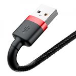 Laptop, Telefoane si Tablete - Telefoane mobile si accesorii - Accesorii Telefoane - Cabluri si adaptoare telefoane - Cablu de Date USB la Lightning 2.4A, 1m - Baseus Cafule (CALKLF-B19) - Rosu Negru - Infinity.ro