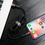Laptop, Telefoane si Tablete - Telefoane mobile si accesorii - Accesorii Telefoane - Cabluri si adaptoare telefoane - Cablu de Date USB la Lightning 2.4A, 1m - Baseus Cafule (CALKLF-B19) - Rosu Negru - Infinity.ro