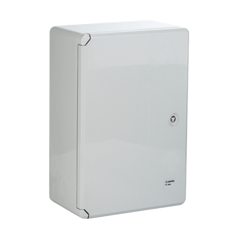 Casa si Gradina/Electrice/Smart Home/Accesorii control acces si supraveghere - Cutie distributie IP65 din ABS gri, usa mata, placa metalica, 200x300x130 mm PP3001 - Infinity.ro