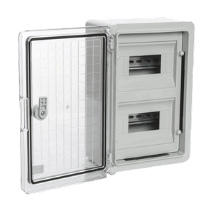 Cutie modulara IP65 din ABS gri, usa transparenta, 2 x 9 module, 250x350x150 mm PP3112