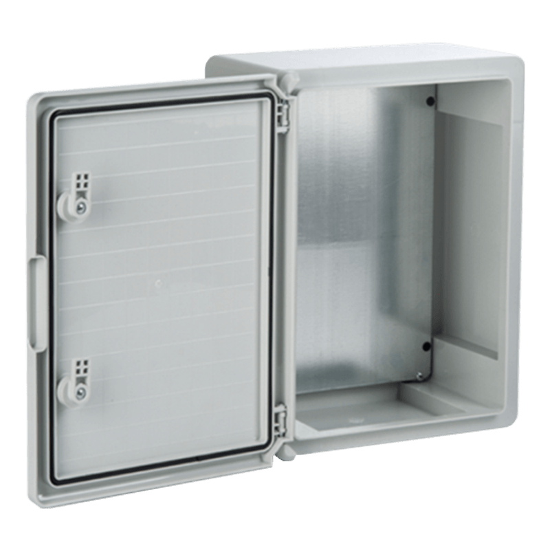 Casa si Gradina - Electrice - Smart Home - Accesorii control acces si supraveghere - Cutie distributie IP65 din ABS gri, usa mata, placa metalica, 400x500x175 mm PP3003 - Infinity.ro