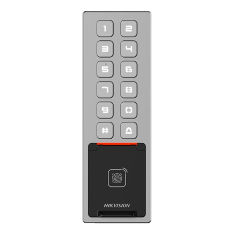 Casa si Gradina - Electrice - Smart Home - Accesorii control acces si supraveghere - Terminal control acces, PIN/Card M1/amprenta/bluetooth, Wiegand, Wi-Fi, RS485, Alarma, IK08 - HIKVISION DS-K1T805MBFWX - Infinity.ro