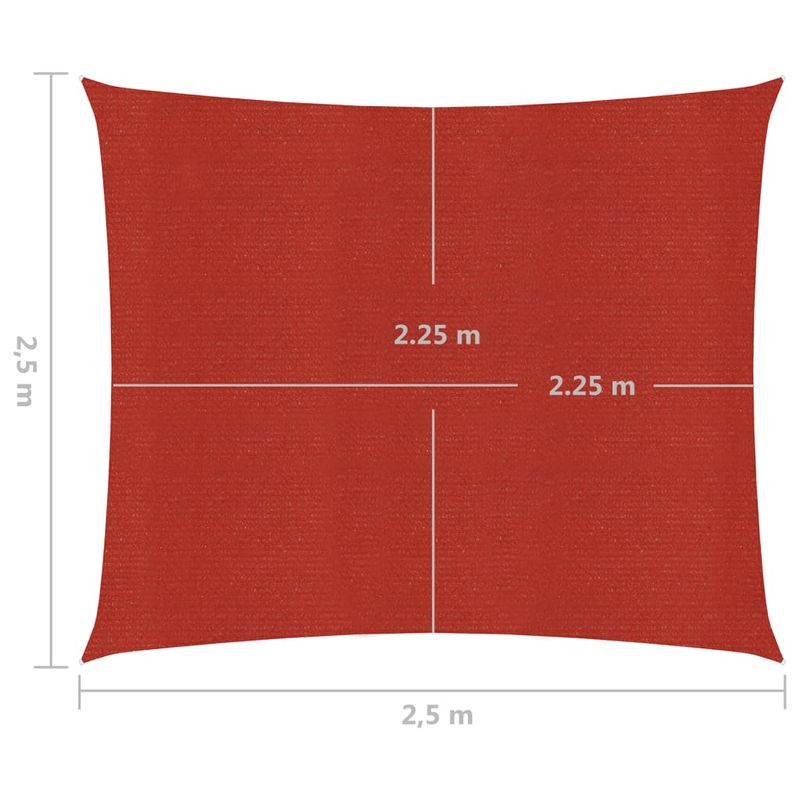 Casa si Gradina - Gradina si terasa - Umbrele si pavilioane - Umbrele - Panza parasolar, rosu, 2,5 x 2,5 m, 160 g/m², HDPE - Infinity.ro