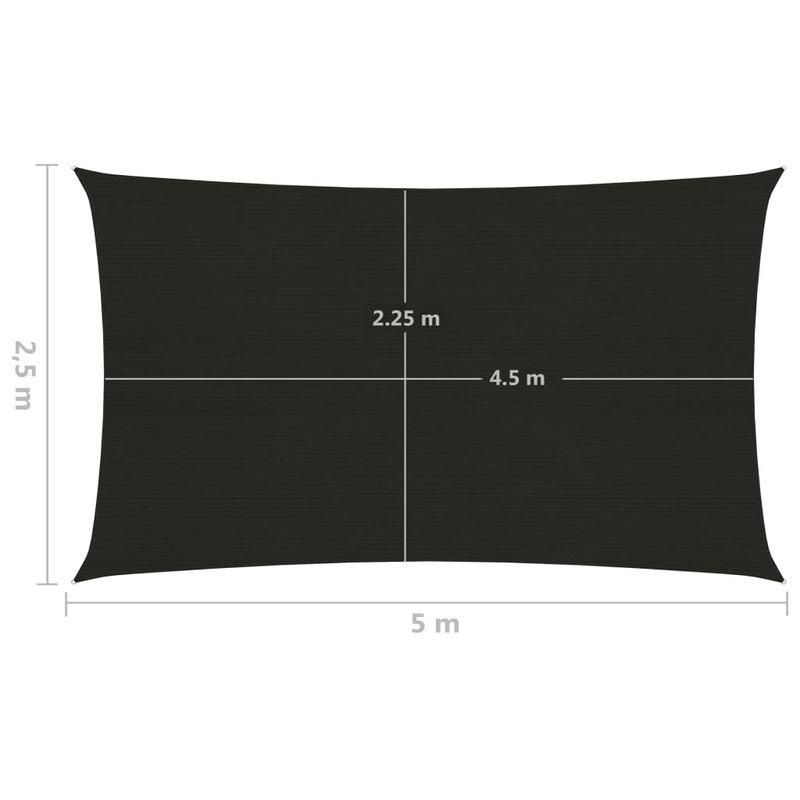 Casa si Gradina - Gradina si terasa - Umbrele si pavilioane - Umbrele - Panza parasolar, negru, 2,5x5 m, HDPE, 160 g/m² - Infinity.ro