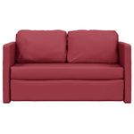 Casa si Gradina - Mobilier - Canapele si coltare - Canapele - Canapea extensibila 2 in 1, rosu vin, 112x174x55 cm piele eco - Infinity.ro