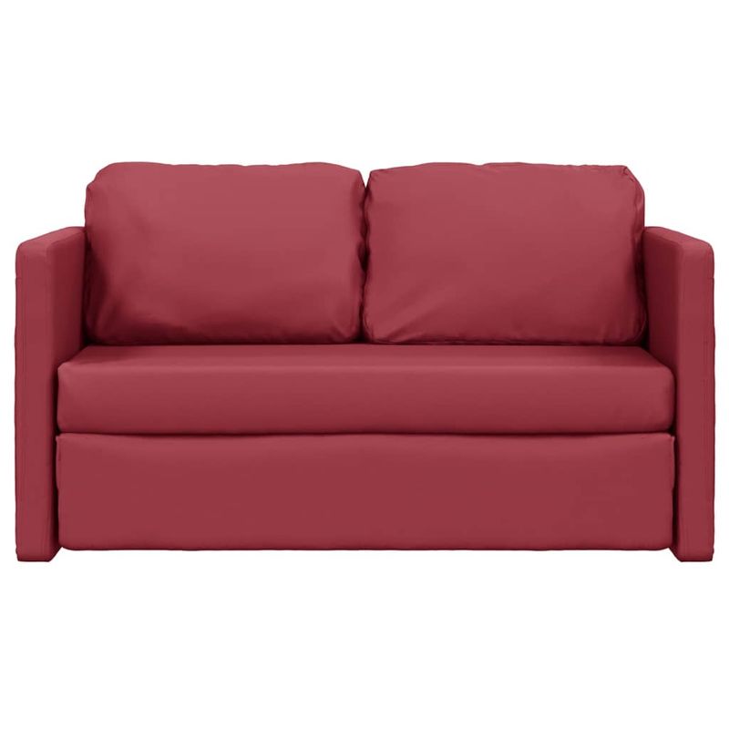 Casa si Gradina - Mobilier - Canapele si coltare - Canapele - Canapea extensibila 2 in 1, rosu vin, 112x174x55 cm piele eco - Infinity.ro