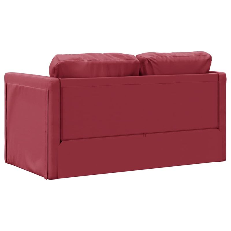 Casa si Gradina - Mobilier - Canapele si coltare - Canapele - Canapea extensibila 2 in 1, rosu vin, 112x174x55 cm piele eco - Infinity.ro