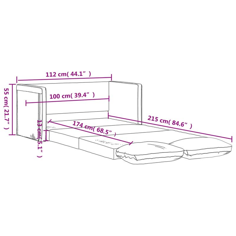 Casa si Gradina - Mobilier - Canapele si coltare - Canapele - Canapea extensibila 2 in 1, rosu vin, 112x174x55 cm piele eco - Infinity.ro