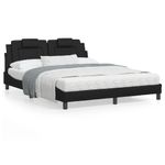 Casa si Gradina - Mobilier - Paturi si accesorii - Paturi - Cadru de pat cu tablie, negru, 160x200 cm, piele ecologica - Infinity.ro