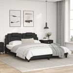 Casa si Gradina - Mobilier - Paturi si accesorii - Paturi - Cadru de pat cu tablie, negru, 160x200 cm, piele ecologica - Infinity.ro