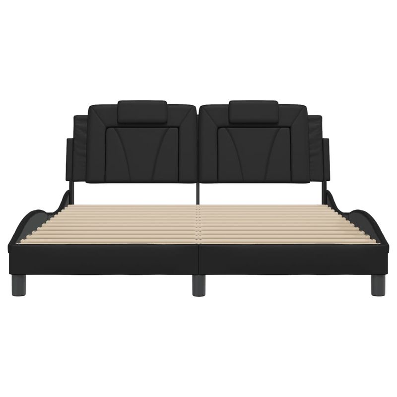 Casa si Gradina - Mobilier - Paturi si accesorii - Paturi - Cadru de pat cu tablie, negru, 160x200 cm, piele ecologica - Infinity.ro
